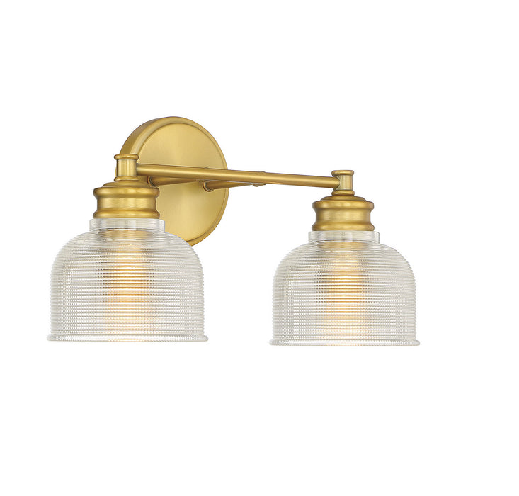 Meridian M80034NB Two Light Bathroom Vanity Light, Natural Brass