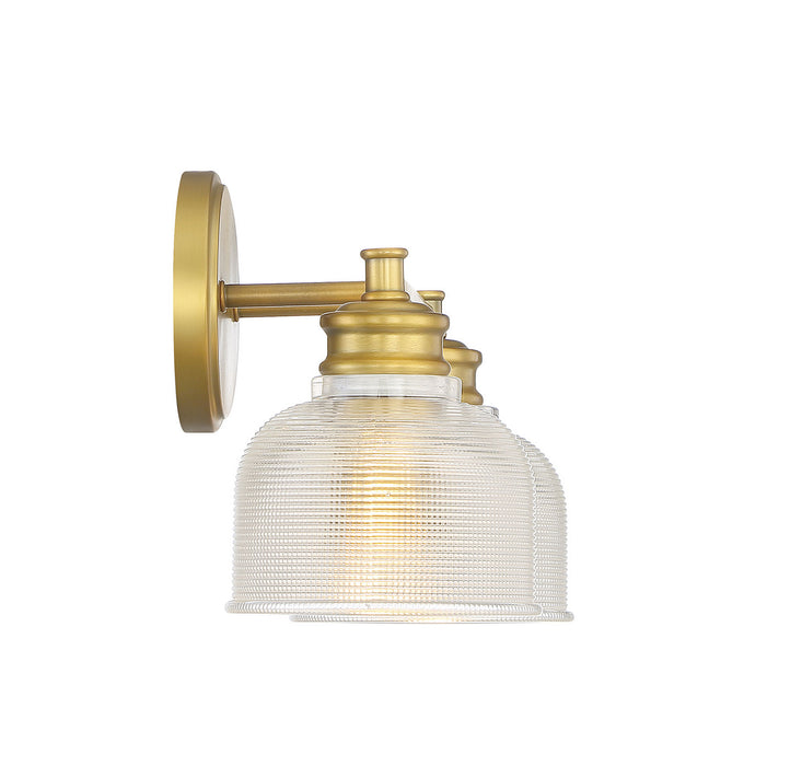 Meridian M80034NB Two Light Bathroom Vanity Light, Natural Brass