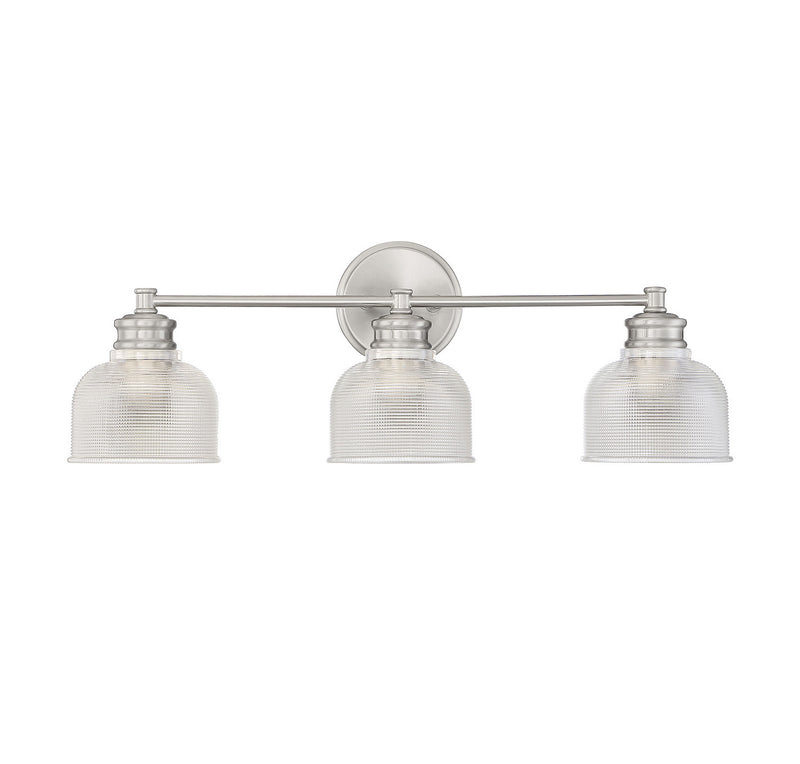 Meridian M80035BN Three Light Bathroom Vanity Light, Brushed Nickel