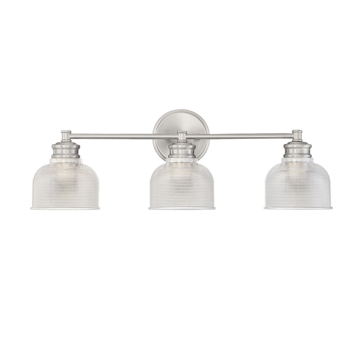 Meridian M80035BN Three Light Bathroom Vanity Light, Brushed Nickel