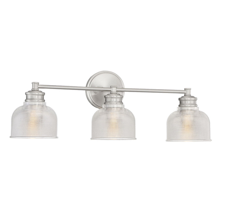 Meridian M80035BN Three Light Bathroom Vanity Light, Brushed Nickel
