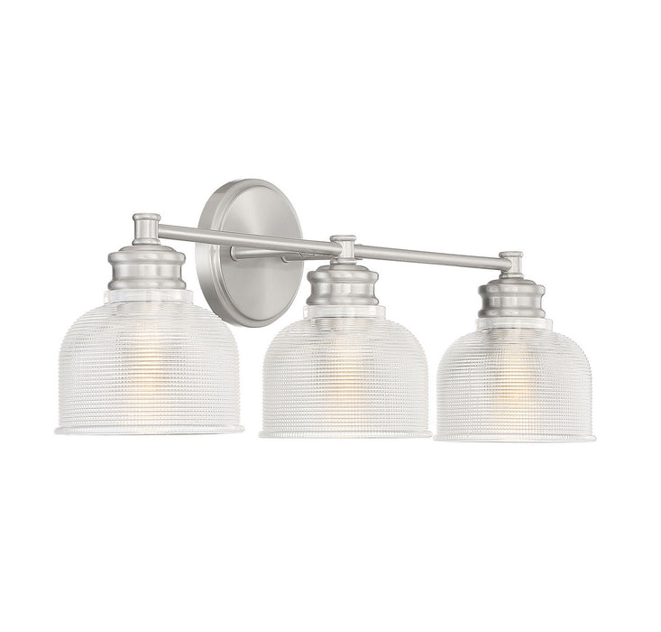 Meridian M80035BN Three Light Bathroom Vanity Light, Brushed Nickel