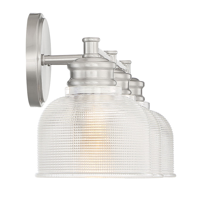 Meridian M80035BN Three Light Bathroom Vanity Light, Brushed Nickel