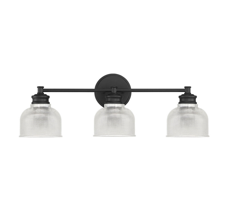 Meridian M80035MBK Three Light Bathroom Vanity Light, Matte Black