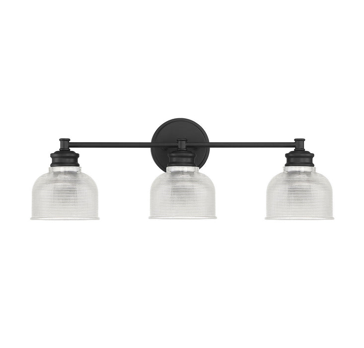 Meridian M80035MBK Three Light Bathroom Vanity Light, Matte Black