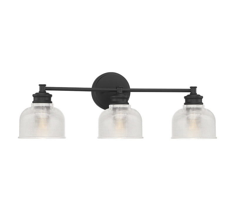 Meridian M80035MBK Three Light Bathroom Vanity Light, Matte Black