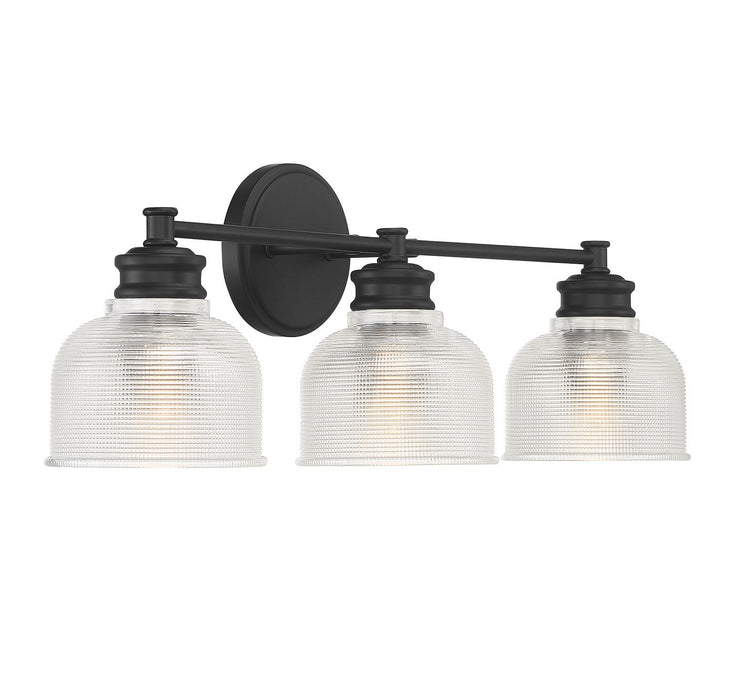 Meridian M80035MBK Three Light Bathroom Vanity Light, Matte Black