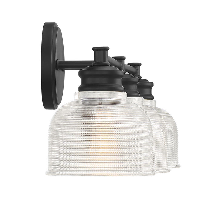 Meridian M80035MBK Three Light Bathroom Vanity Light, Matte Black