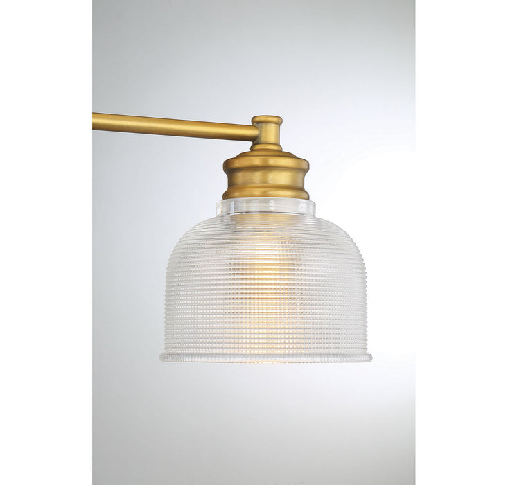 Meridian M80035NB Three Light Bathroom Vanity Light, Natural Brass