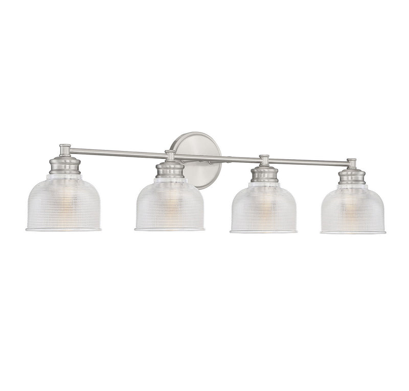 Meridian M80036BN Four Light Bathroom Vanity Light, Brushed Nickel