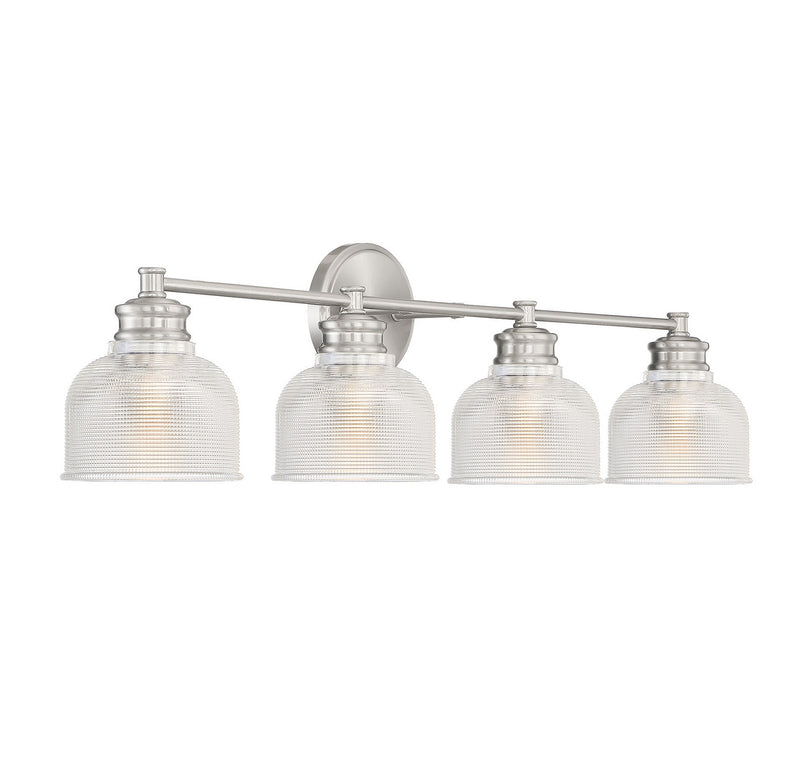 Meridian M80036BN Four Light Bathroom Vanity Light, Brushed Nickel