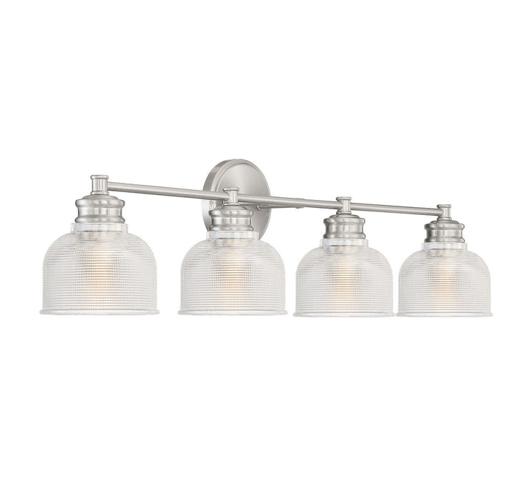 Meridian M80036BN Four Light Bathroom Vanity Light, Brushed Nickel