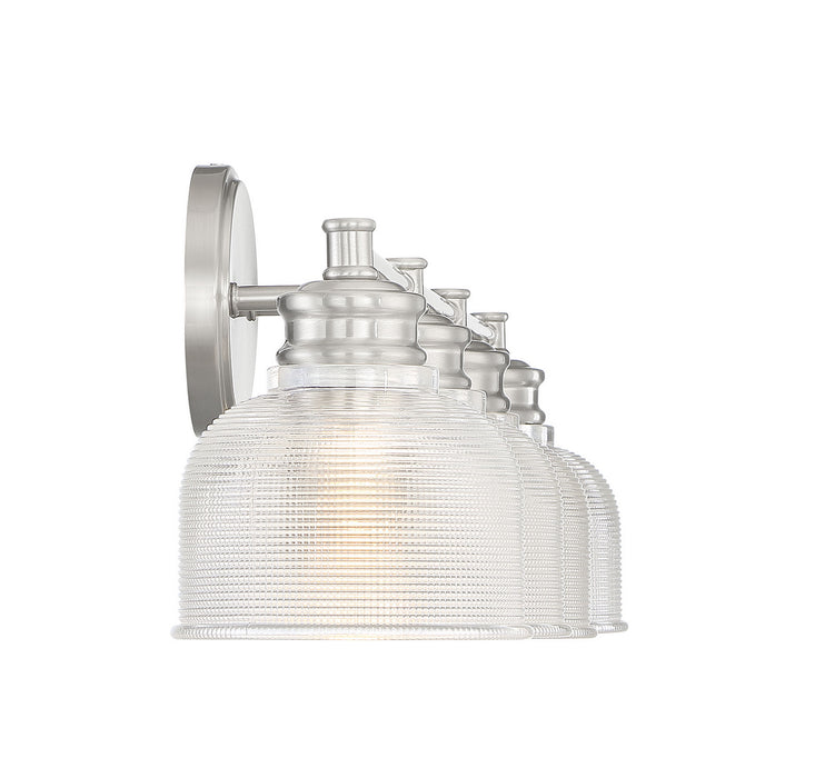 Meridian M80036BN Four Light Bathroom Vanity Light, Brushed Nickel