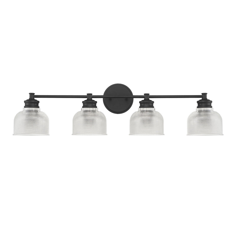Meridian M80036MBK Four Light Bathroom Vanity Light, Matte Black