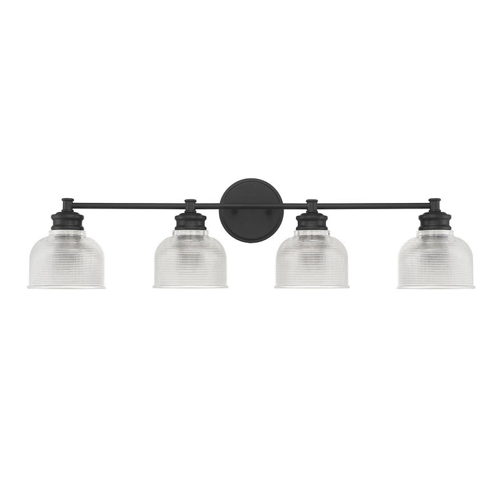 Meridian M80036MBK Four Light Bathroom Vanity Light, Matte Black
