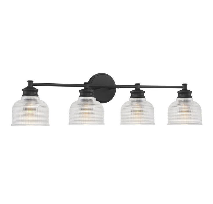 Meridian M80036MBK Four Light Bathroom Vanity Light, Matte Black
