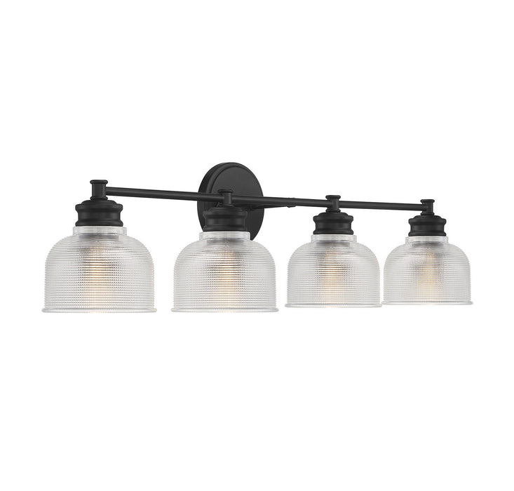 Meridian M80036MBK Four Light Bathroom Vanity Light, Matte Black