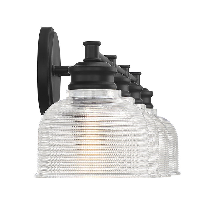 Meridian M80036MBK Four Light Bathroom Vanity Light, Matte Black