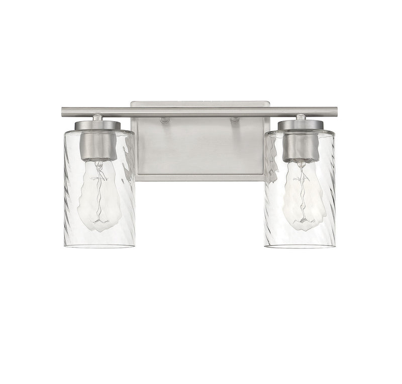 Meridian M80037BN Two Light Bathroom Vanity Light, Brushed Nickel