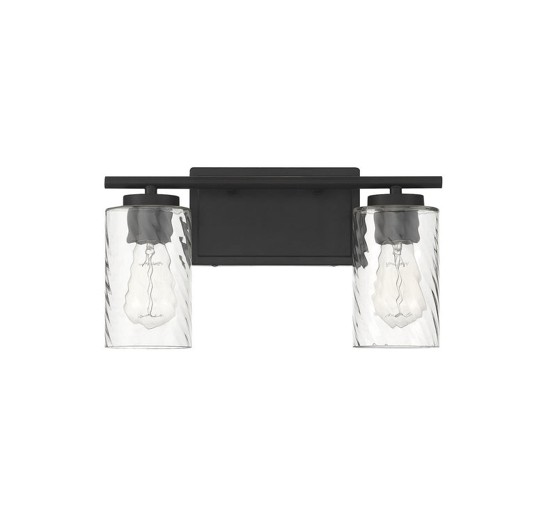 Meridian M80037MBK Two Light Bathroom Vanity Light, Matte Black