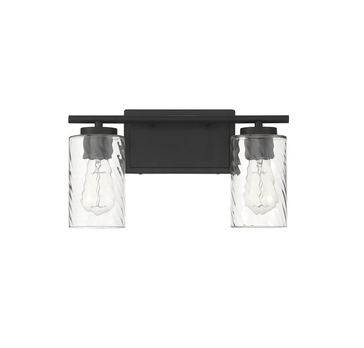 Meridian M80037MBK Two Light Bathroom Vanity Light, Matte Black