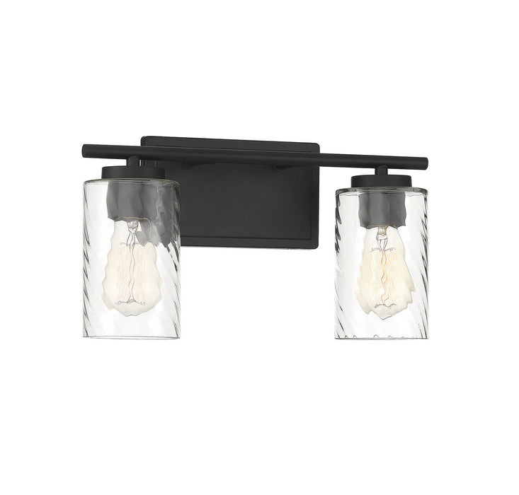 Meridian M80037MBK Two Light Bathroom Vanity Light, Matte Black