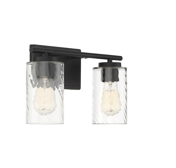 Meridian M80037MBK Two Light Bathroom Vanity Light, Matte Black