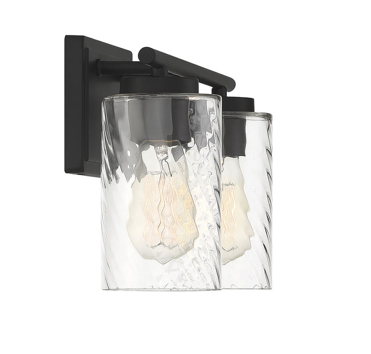 Meridian M80037MBK Two Light Bathroom Vanity Light, Matte Black