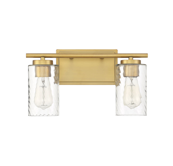 Meridian M80037NB Two Light Bathroom Vanity Light, Natural Brass
