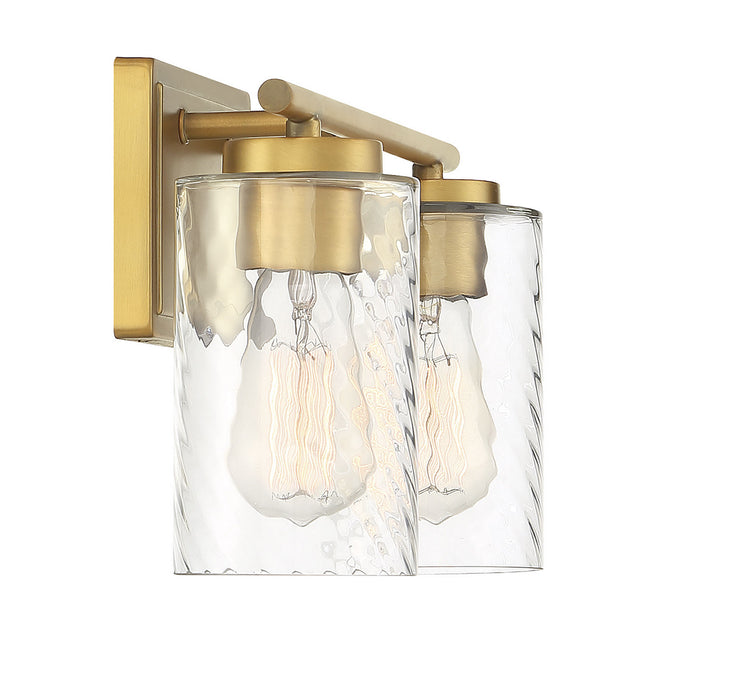 Meridian M80037NB Two Light Bathroom Vanity Light, Natural Brass