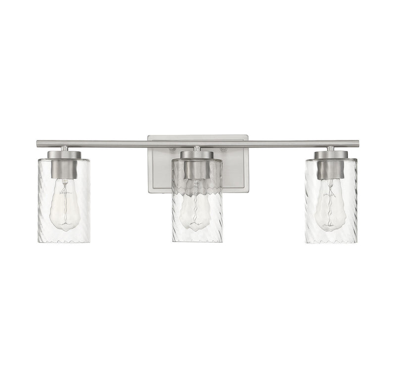 Meridian M80038BN Three Light Bathroom Vanity Light, Brushed Nickel