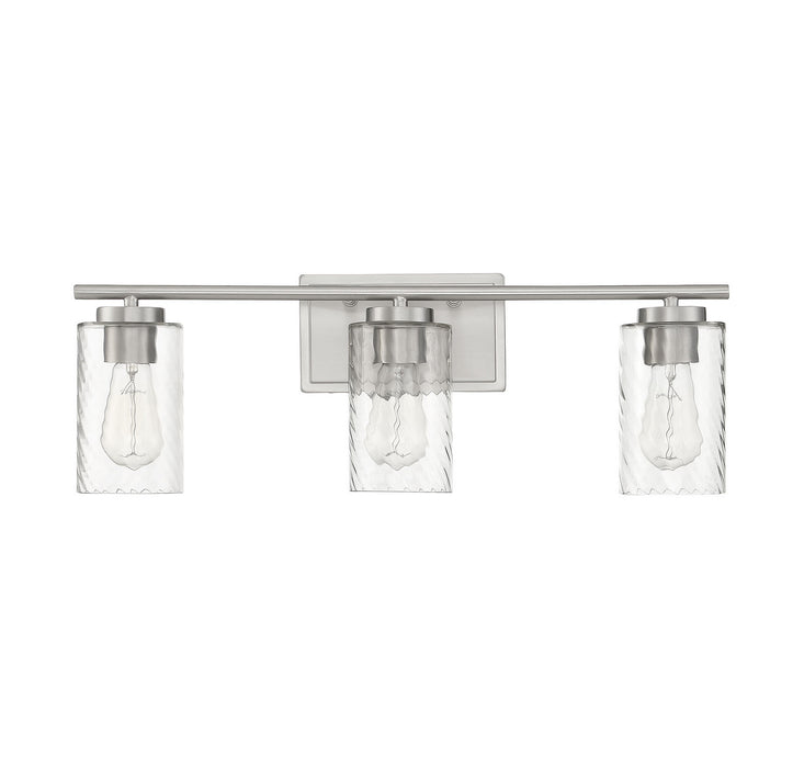 Meridian M80038BN Three Light Bathroom Vanity Light, Brushed Nickel