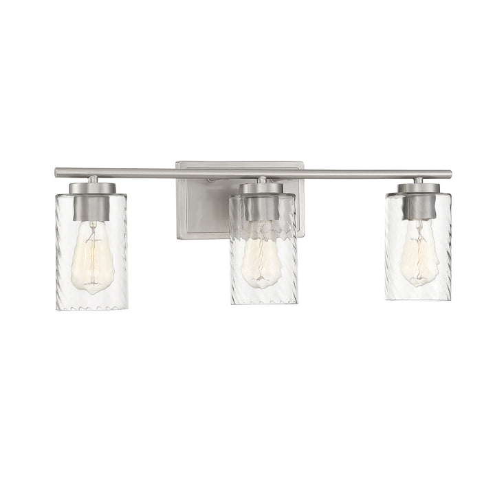 Meridian M80038BN Three Light Bathroom Vanity Light, Brushed Nickel