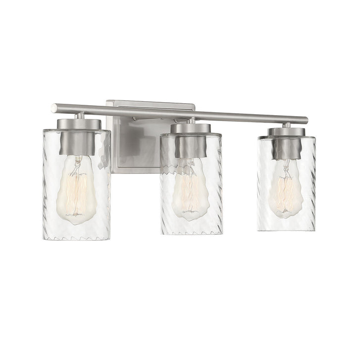Meridian M80038BN Three Light Bathroom Vanity Light, Brushed Nickel