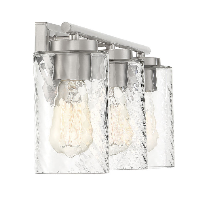 Meridian M80038BN Three Light Bathroom Vanity Light, Brushed Nickel