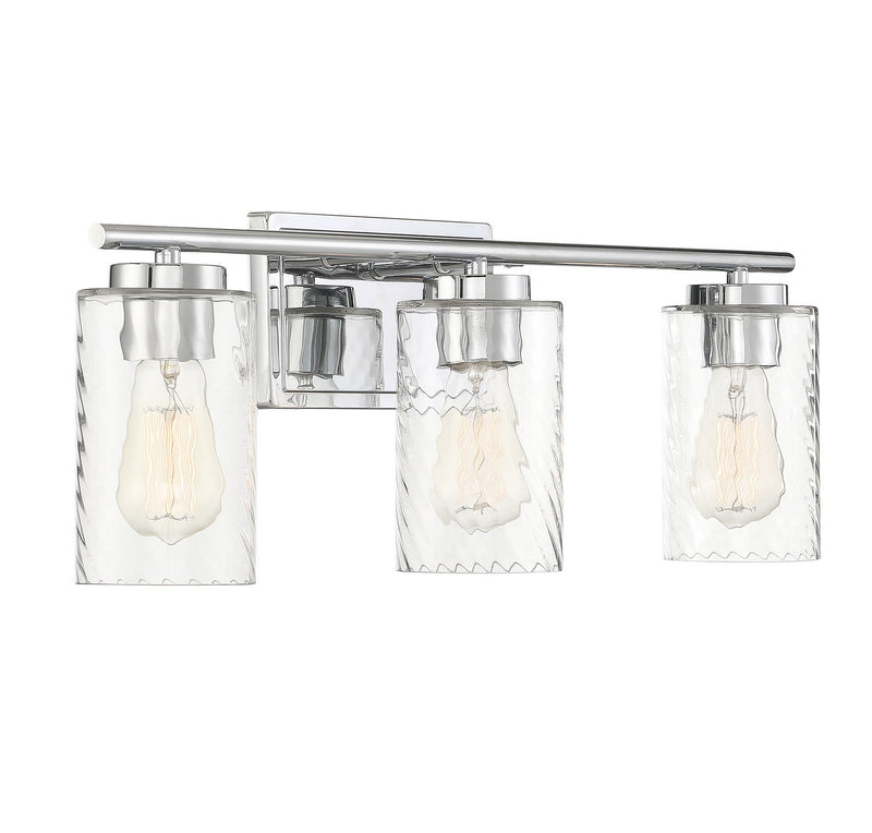 Meridian M80038CH Three Light Bathroom Vanity Light, Chrome