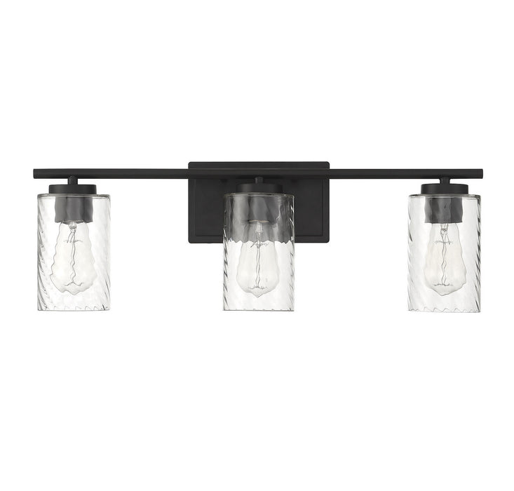 Meridian M80038MBK Three Light Bathroom Vanity Light, Matte Black