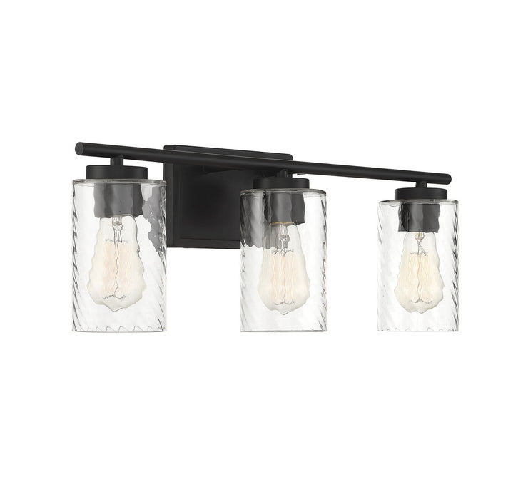 Meridian M80038MBK Three Light Bathroom Vanity Light, Matte Black