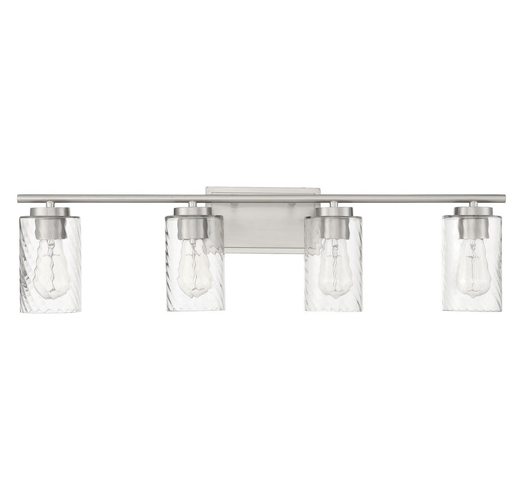 Meridian M80039BN Four Light Bathroom Vanity Light, Brushed Nickel