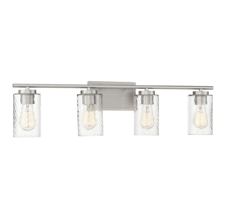 Meridian M80039BN Four Light Bathroom Vanity Light, Brushed Nickel