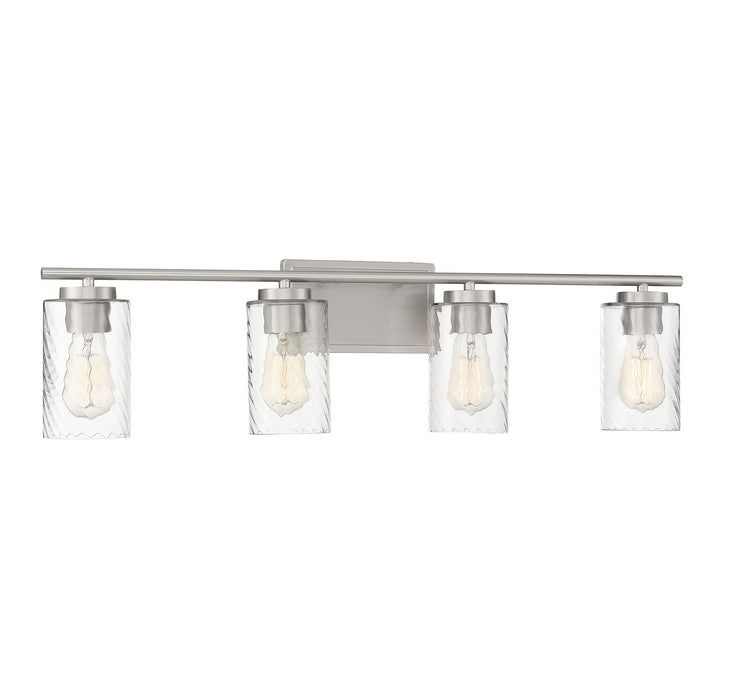 Meridian M80039BN Four Light Bathroom Vanity Light, Brushed Nickel