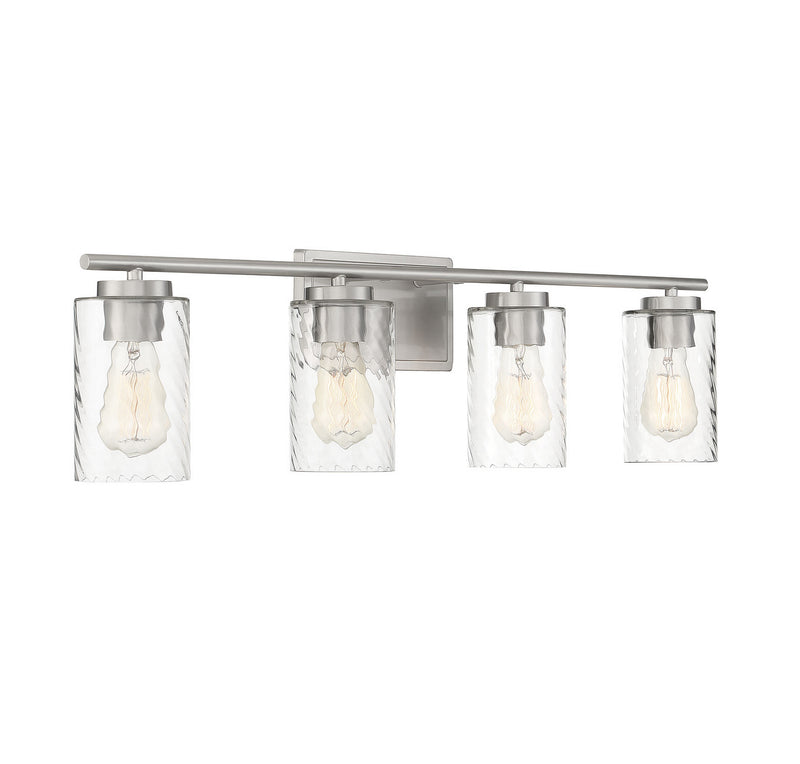 Meridian M80039BN Four Light Bathroom Vanity Light, Brushed Nickel