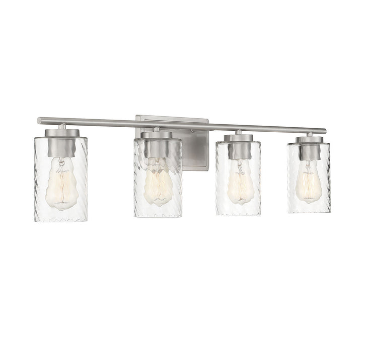 Meridian M80039BN Four Light Bathroom Vanity Light, Brushed Nickel