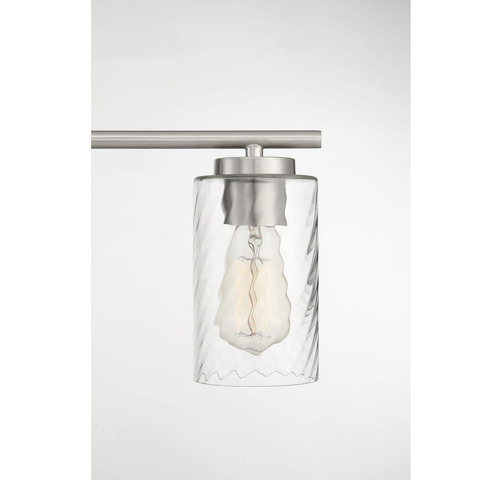 Meridian M80039BN Four Light Bathroom Vanity Light, Brushed Nickel