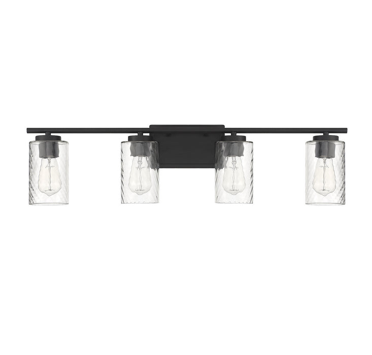 Meridian M80039MBK Four Light Bathroom Vanity Light, Matte Black