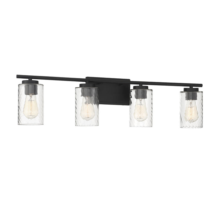 Meridian M80039MBK Four Light Bathroom Vanity Light, Matte Black