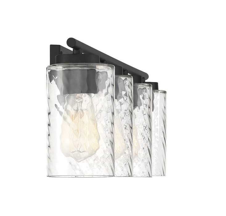 Meridian M80039MBK Four Light Bathroom Vanity Light, Matte Black