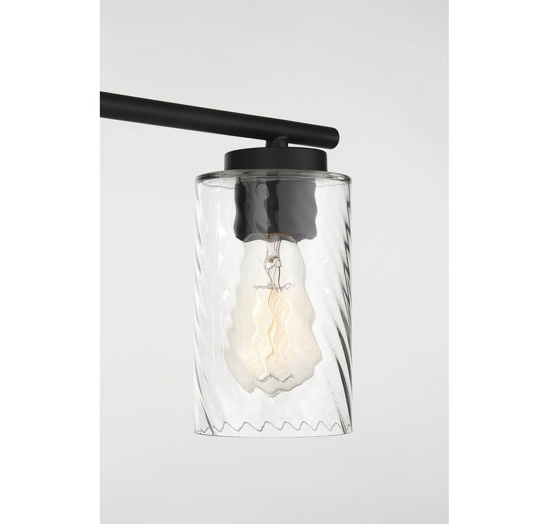 Meridian M80039MBK Four Light Bathroom Vanity Light, Matte Black