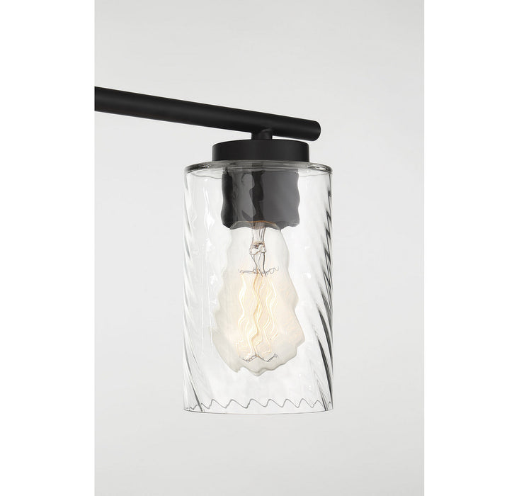 Meridian M80039MBK Four Light Bathroom Vanity Light, Matte Black