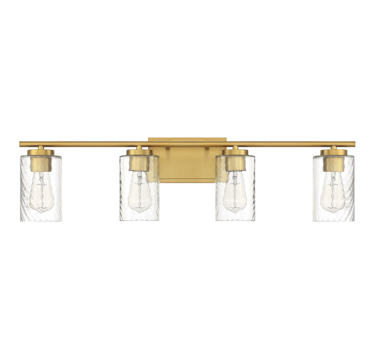 Meridian M80039NB Four Light Bathroom Vanity Light, Natural Brass